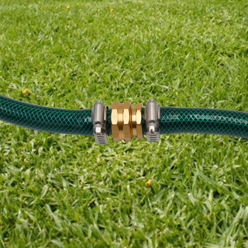HYDRO MASTER Garden Hose Repair Connector with Clamps,3/4" GHT x 5/8" Barbed with Stainless Steel Clamp,3 Set