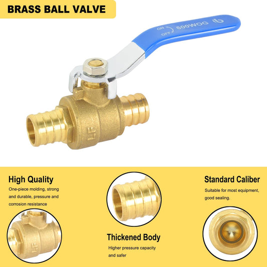 HYDRO MASTER PEX Brass Ball Valve,Lead Free Brass,ASIN F1807, 600WOG