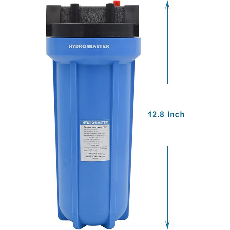 HYDRO MASTER Water Filter with Pressure Relife Button, Includes Housing, Filter Cartridge, Wrench, Bracket and Screw