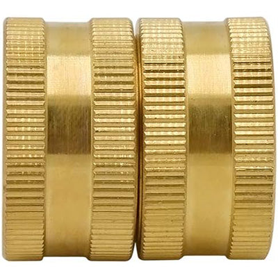 HYDRO MASTER 3/4 Inch Brass Garden Hose Adapter Double Female Quick Connector, Solid Brass 2 Pack