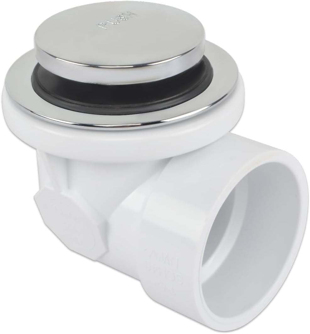 HYDRO MASTER 1-1/2 Inch Schedule 40 PVC Two-Hole Bath Waste, Tip-Toe Stopper