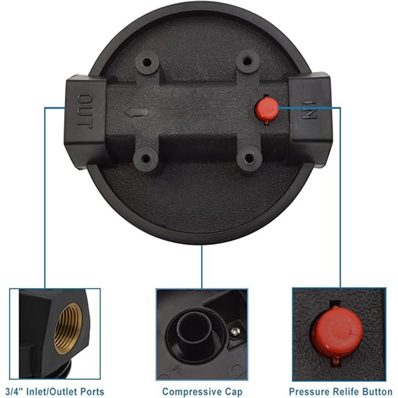 HYDRO MASTER Water Filter with Pressure Relife Button, Includes Housing, Filter Cartridge, Wrench, Bracket and Screw
