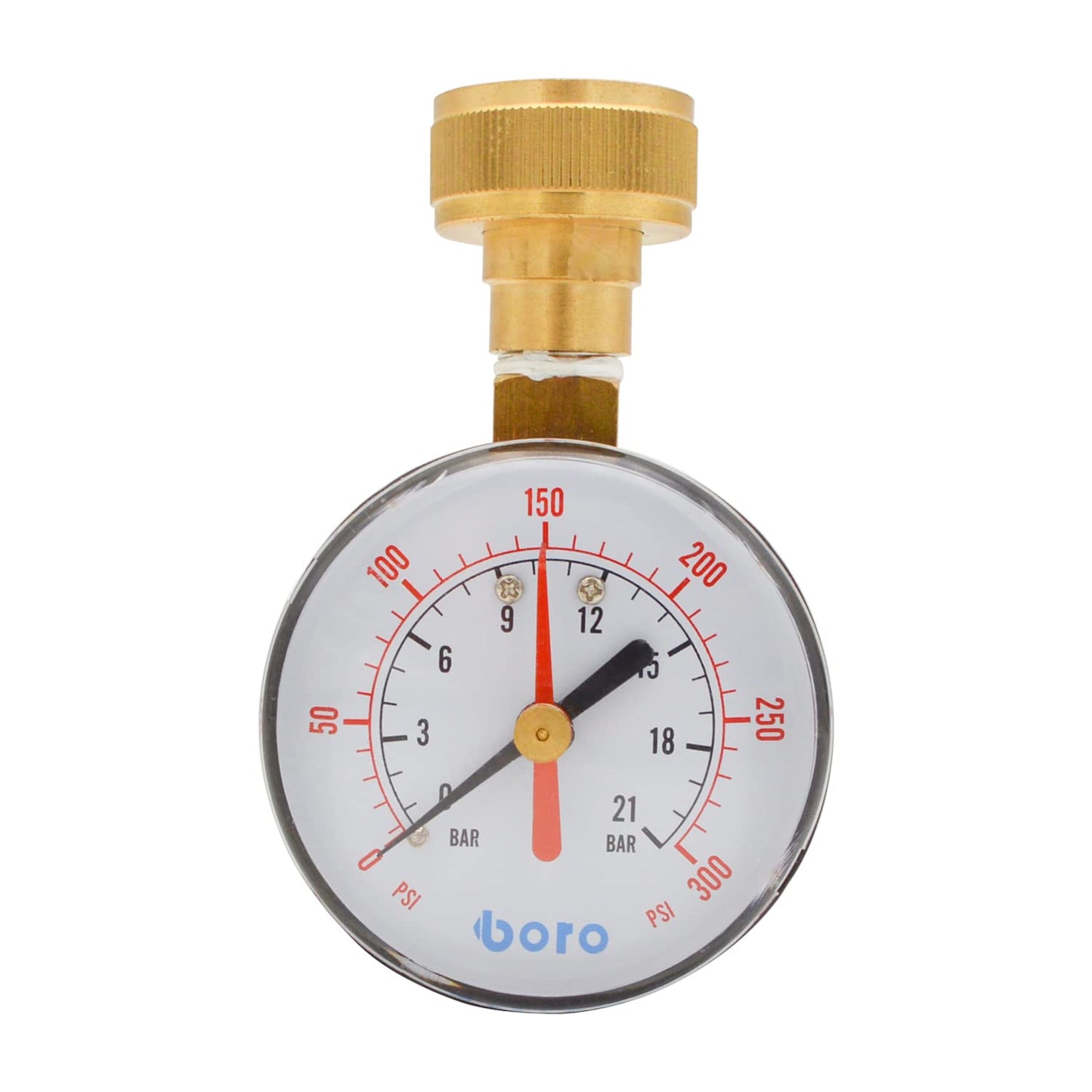HYDRO MASTER 2-1/2" Water Pressure Test Gauge 300 psi, 3/4" Female Garden Hose Thread