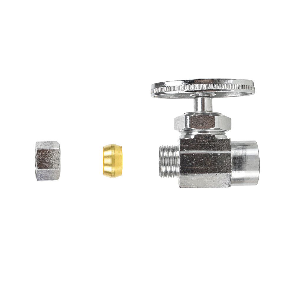 HYDRO MASTER Lead Free Brass Chrome Plated Sweat Multi Turn Zinc Handle Stop Angle Valve