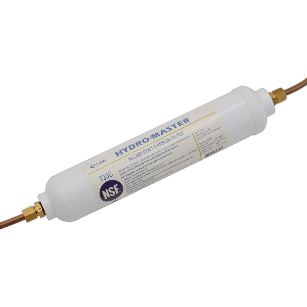 HYDRO MASTER IN-LINE POST CARBON FILTER With 1/4-Inch NPT Connection, 10 Inch x 2 Inch.