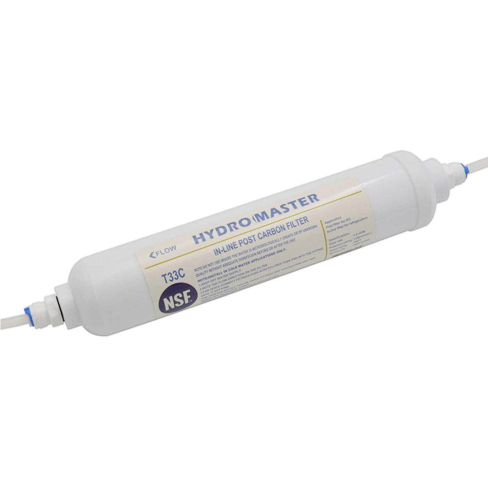 HYDRO MASTER IN-LINE POST CARBON FILTER With 1/4-Inch NPT Connection, 10 Inch x 2 Inch.