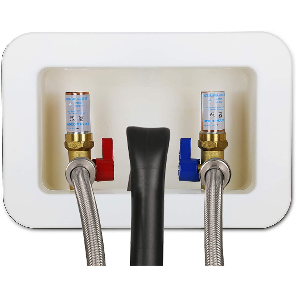Hydro Master Washing Machine Outlet Box, Washing Stop Valves with Water Hammer Arrestor