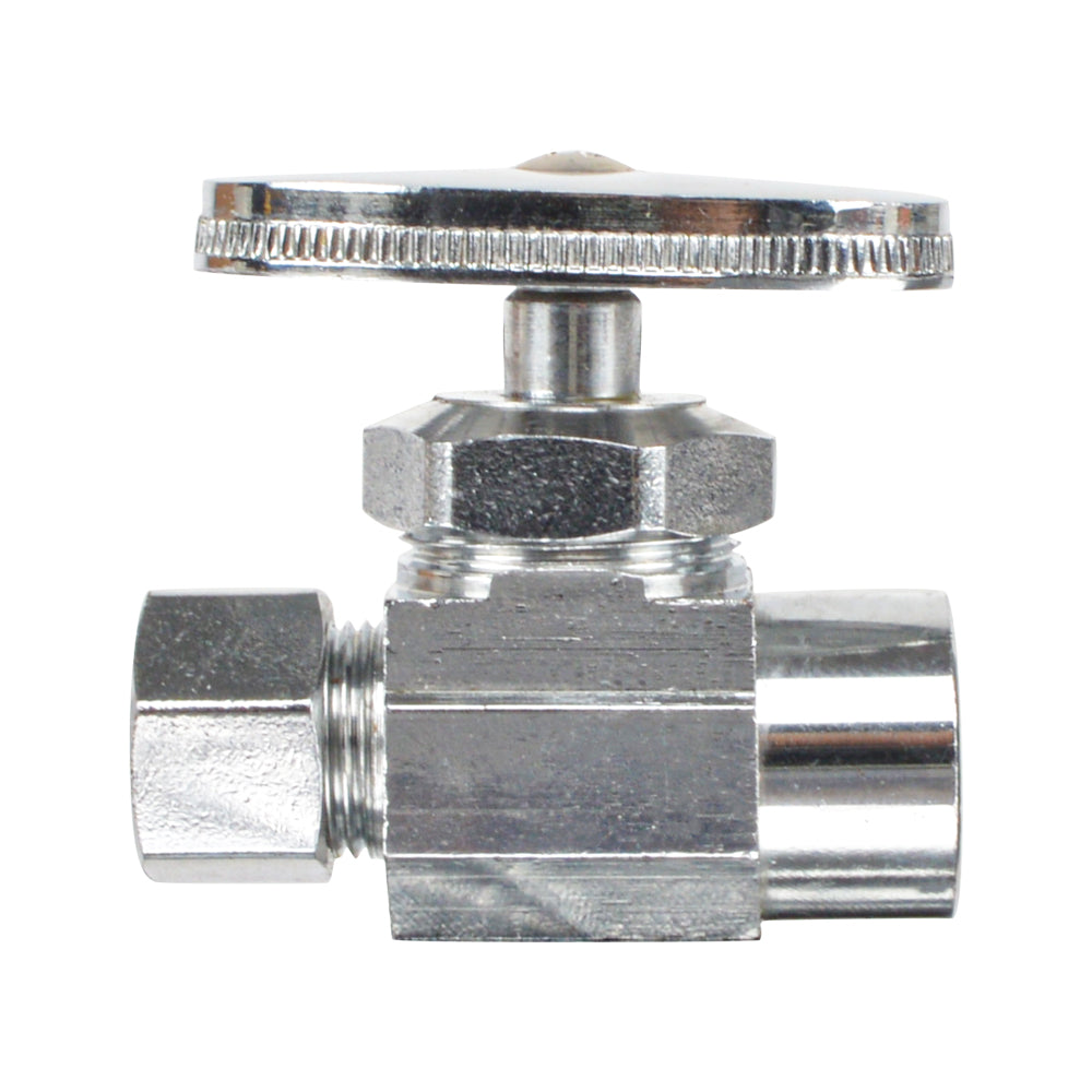 HYDRO MASTER Lead Free Brass Chrome Plated Sweat Multi Turn Zinc Handle Stop Angle Valve