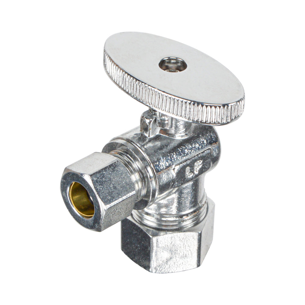 HYDRO MASTER LF brass angle stop valve,1/4 turn,5/8" OD X 3/8" OD,,brass body and zinc handle