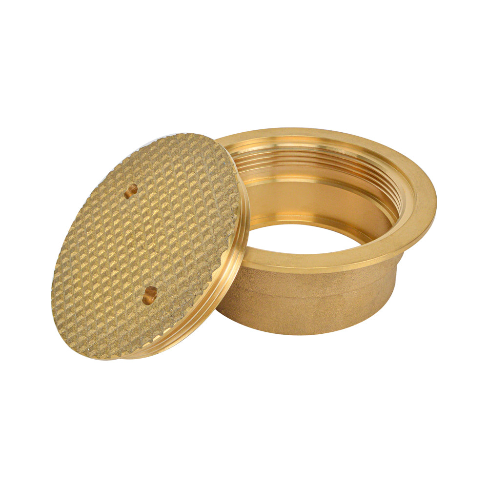 HYDRO MASTER Brass Floor Cleanout Cover Drain