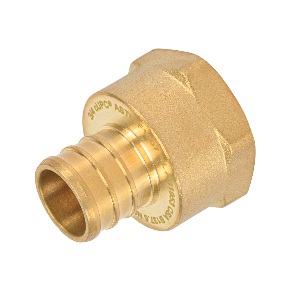 HYDRO MSATER NSF Brass Female Adapter PEX Fitting, PEX x FNPT Connection