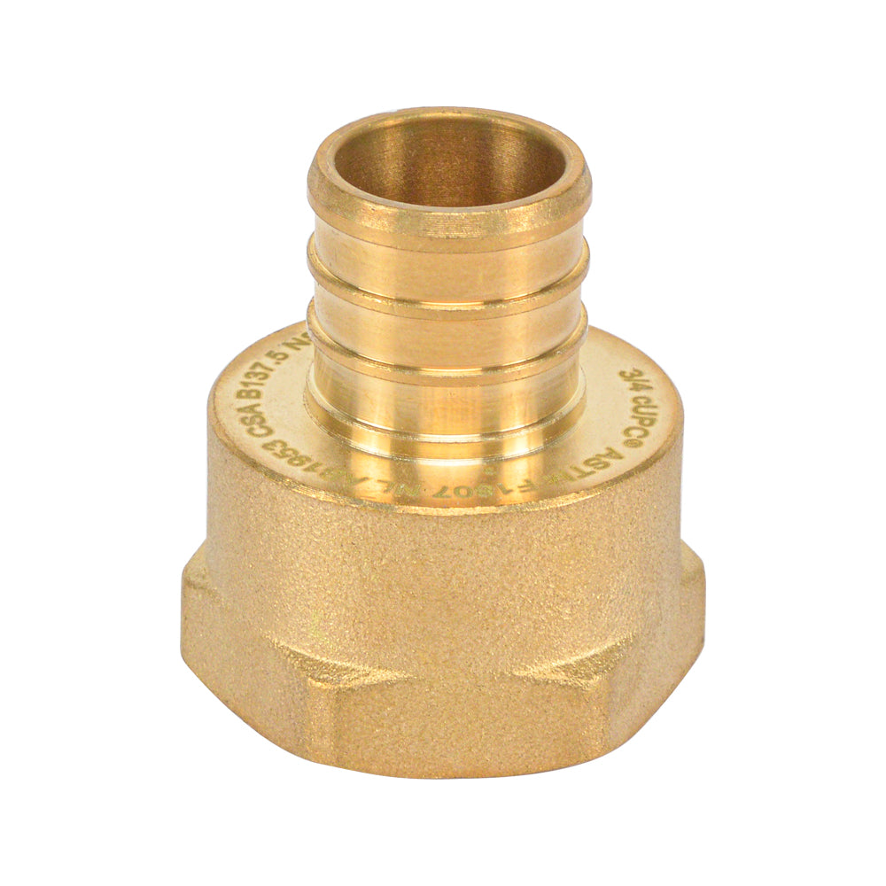 HYDRO MSATER NSF Brass Female Adapter PEX Fitting, PEX x FNPT Connection