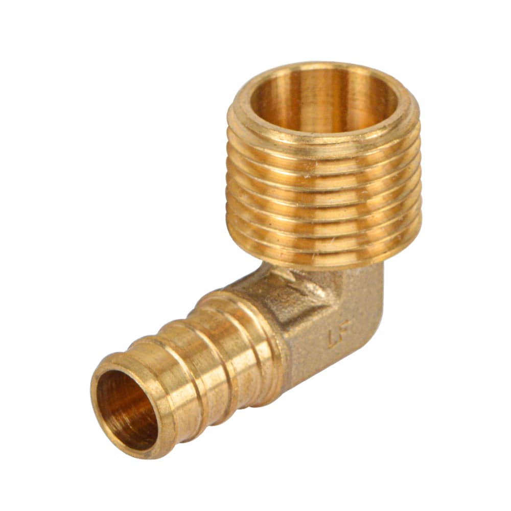 HYDRO MSATER Lead Free Brass Male Elbow PEX Fitting - watertech plumbing supply