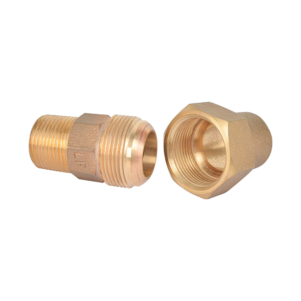 Lead Free Bronze 1" - 2" M.I.P. Coupling Flare Fittings