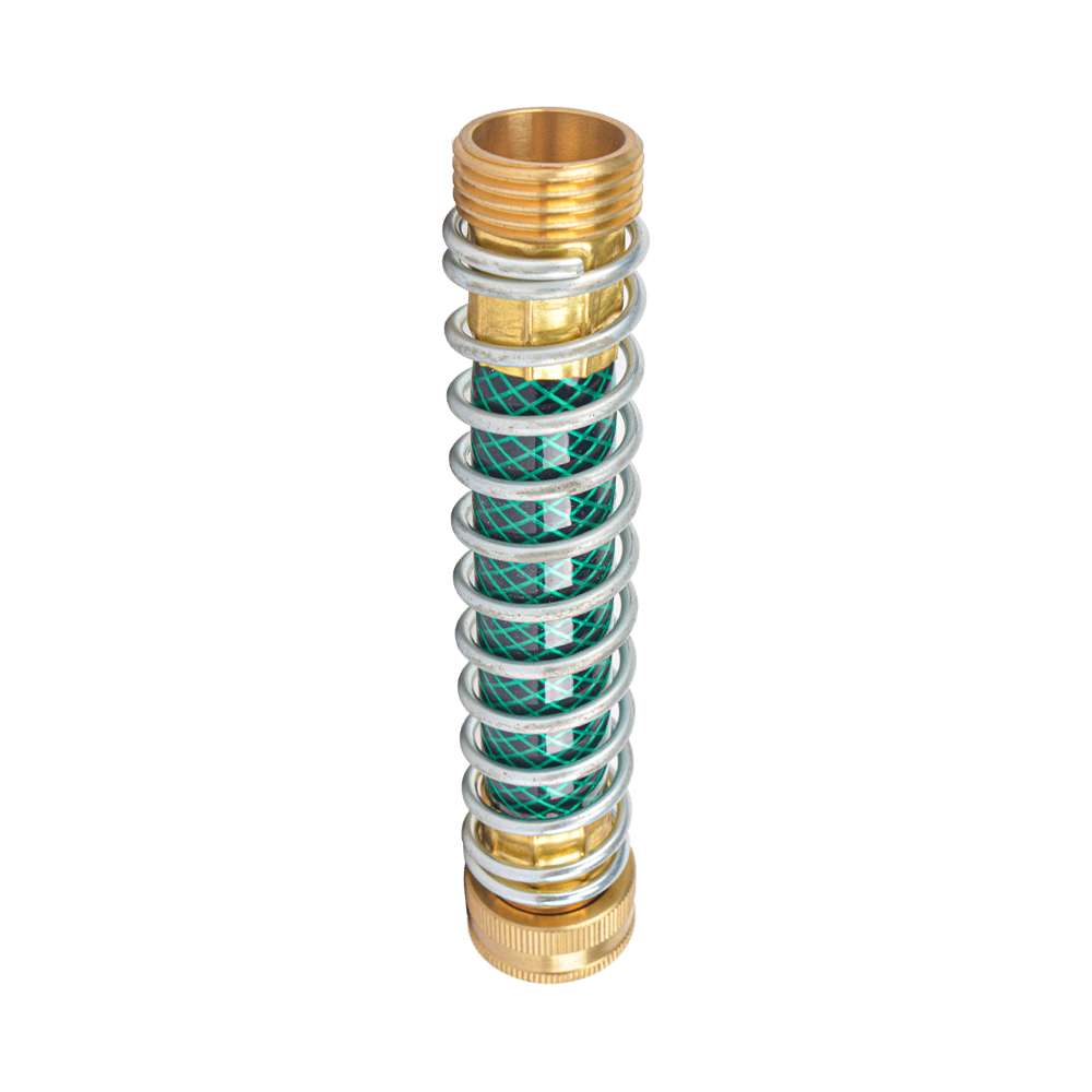 HYDRO MASTER Garden Hose Coiled Spring Protector, Solid Brass Connector, Garden Faucet Extension