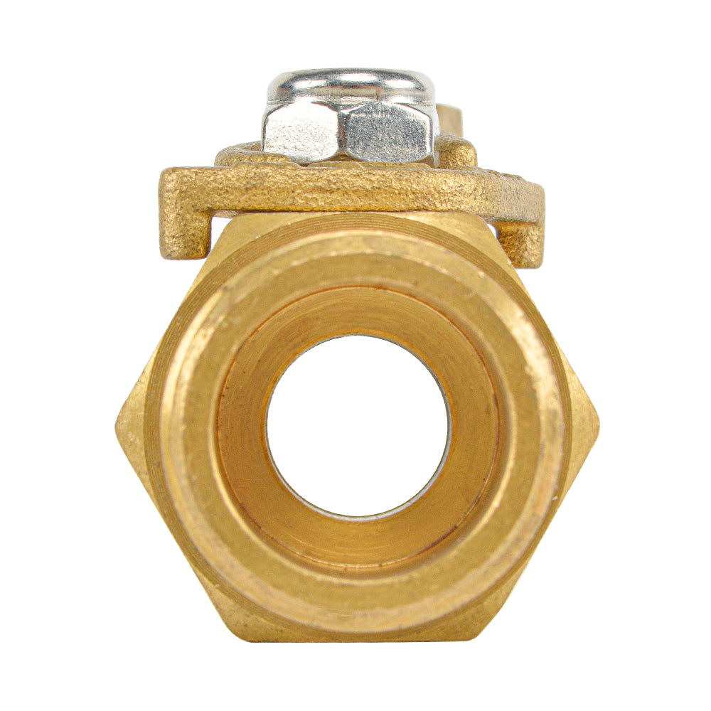 HYDRO MASTER Heavy Duty 3/4" Brass Shut Off Valve with Large Handle, Full Flow Garden Hose Connector