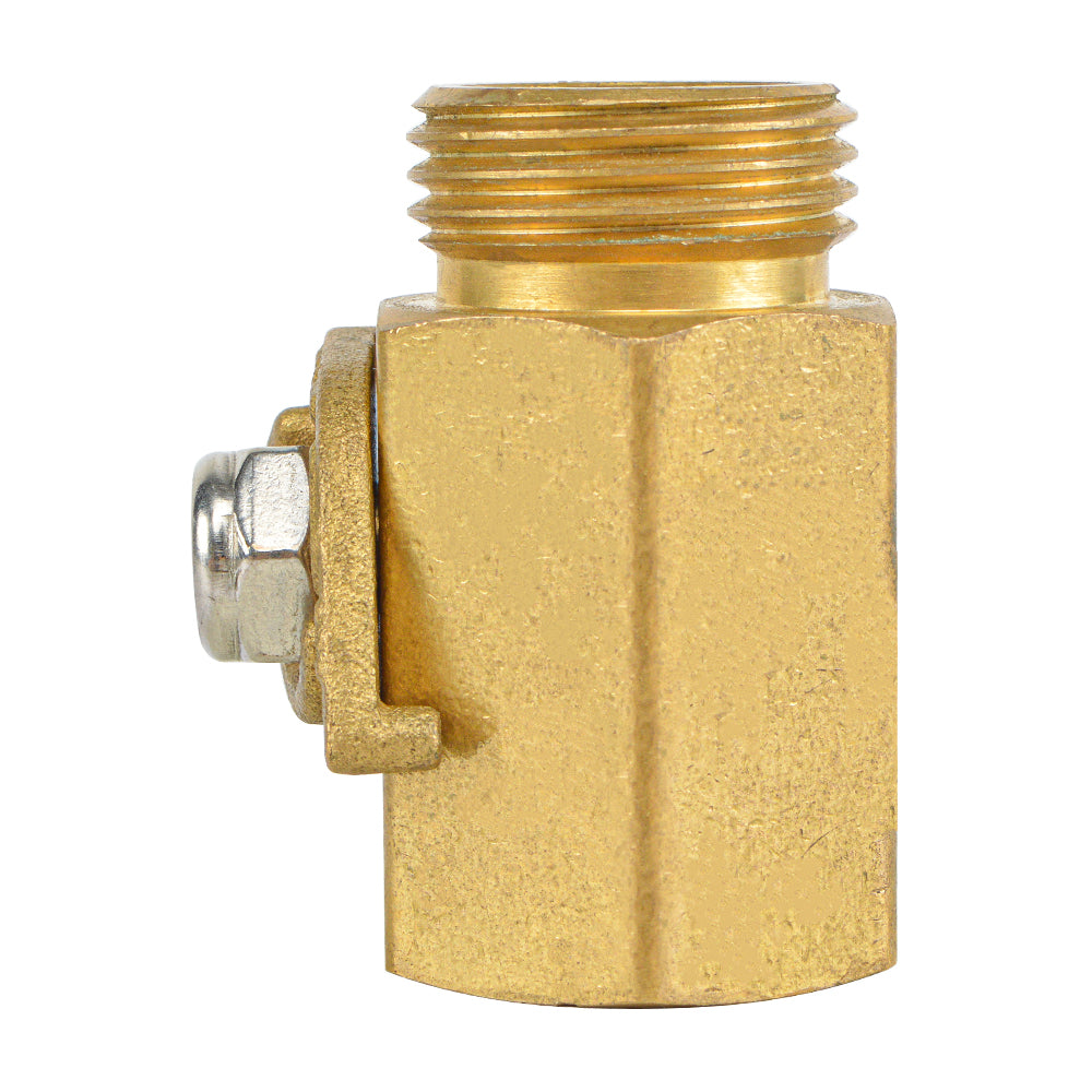 HYDRO MASTER Heavy Duty 3/4" Brass Shut Off Valve with Large Handle, Full Flow Garden Hose Connector