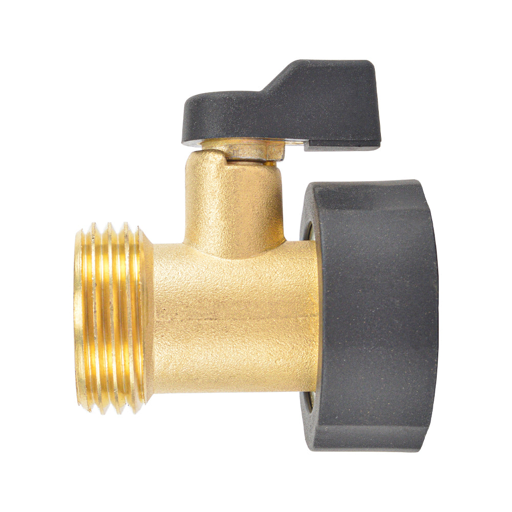 HYDRO MASTER 3/4" NH Heavy Duty Brass Shut Off Valves/Garden Hose Connectors with Extra Rubber Seals, 2 Pack