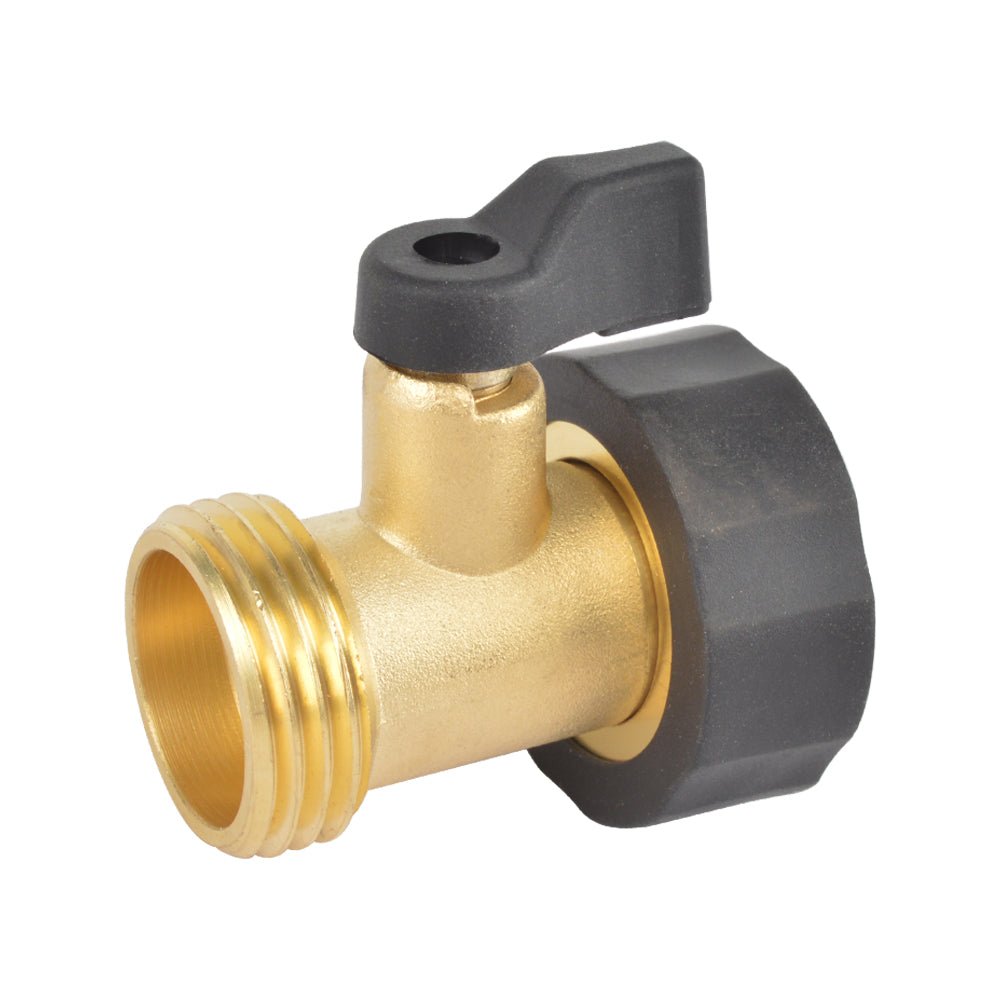 HYDRO MASTER 3/4" NH Heavy Duty Brass Shut Off Valves/Garden Hose Connectors with Extra Rubber Seals, 2 Pack