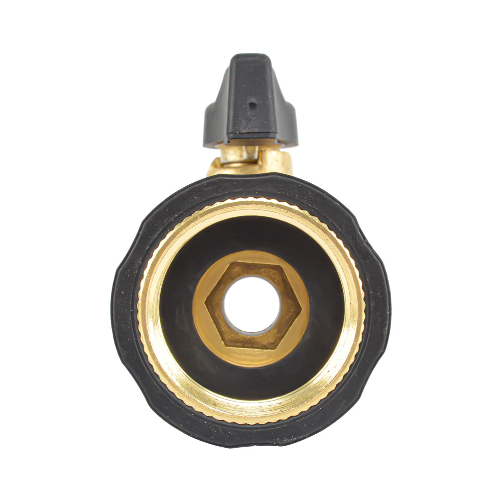 HYDRO MASTER 3/4" NH Heavy Duty Brass Shut Off Valves/Garden Hose Connectors with Extra Rubber Seals, 2 Pack