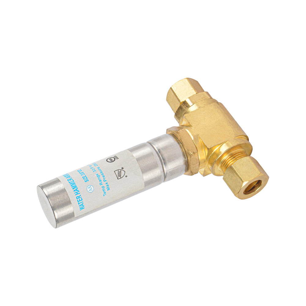 HYDRO MASTER Lead Free Brass Tee Water Hammer Arrestors with Stainless Steel Tube