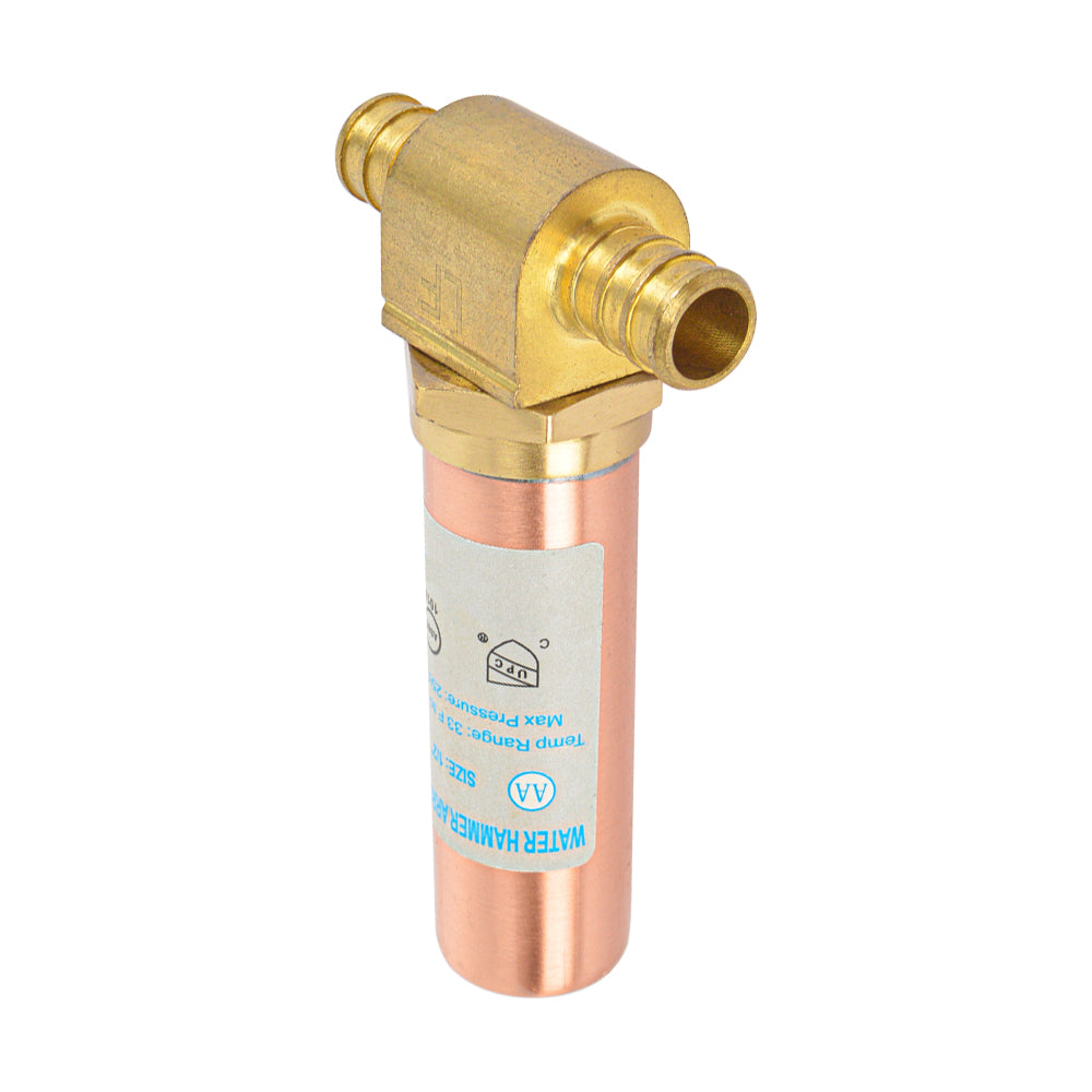 HYDRO MASTER Lead Free Brass Tee Water Hammer Arrestors with Stainless Steel Tube