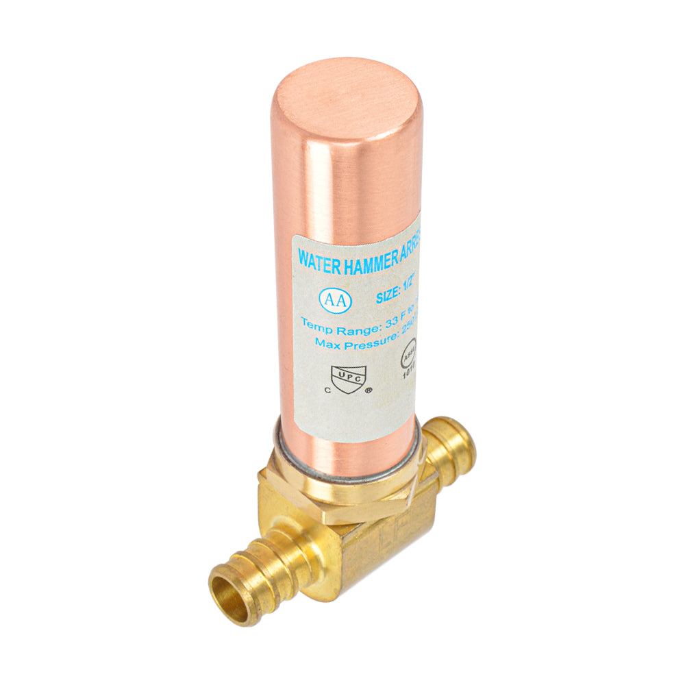 HYDRO MASTER Lead Free Brass Tee Water Hammer Arrestors with Stainless Steel Tube