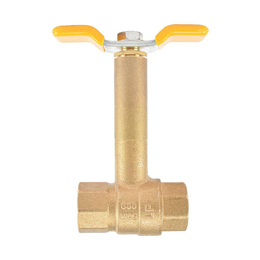 HYDRO MASTER Brass Long Bonnet Ball Valve, Lead Free Brass, T-Handle With IPS Connection