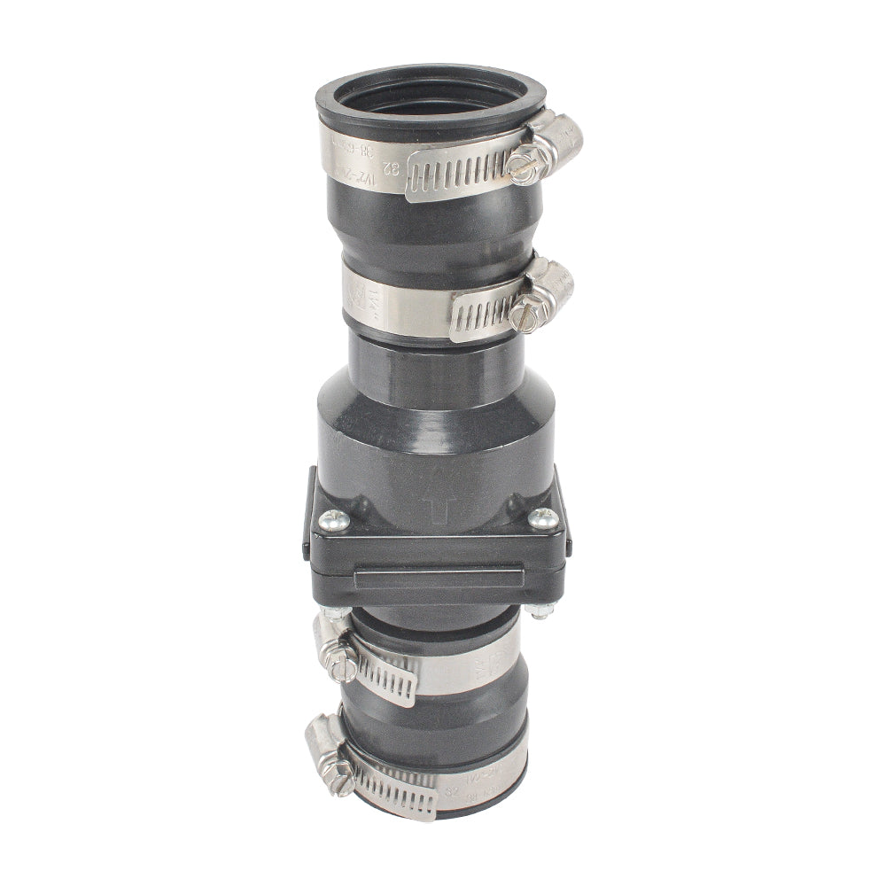Hydro Master Plastic Sump Pump Check Valve with Stainless Steel Clamps for 1-1/2 inch or 1-1/4 inch