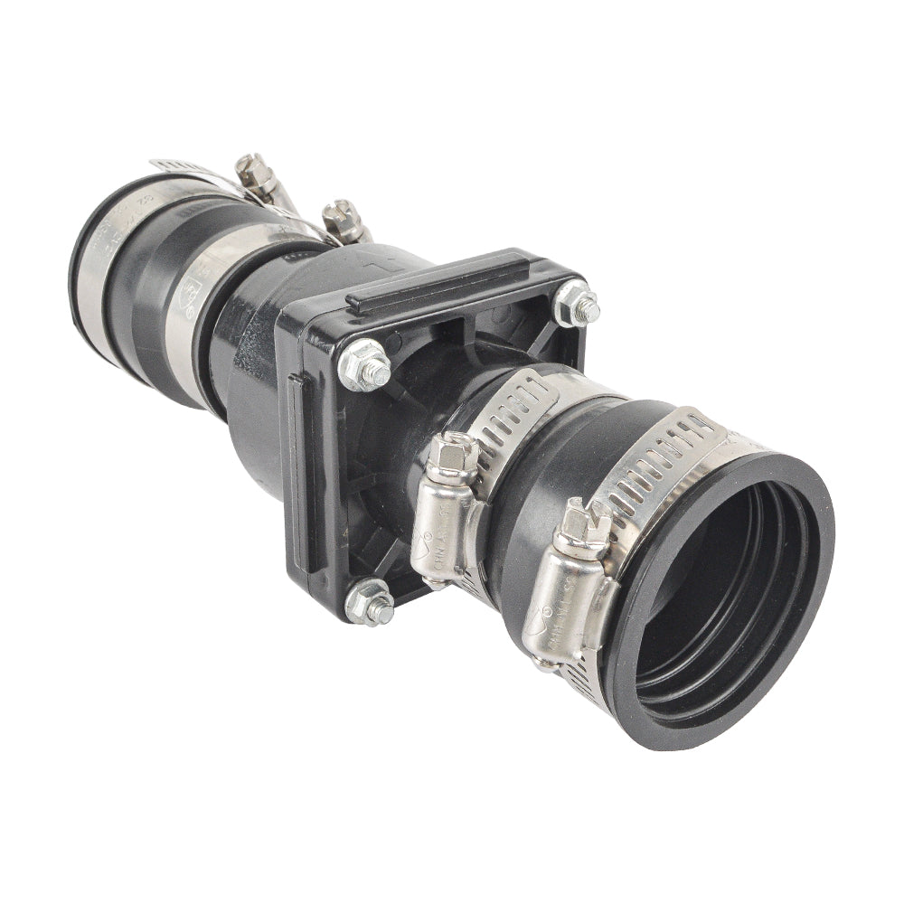 Hydro Master Plastic Sump Pump Check Valve with Stainless Steel Clamps for 1-1/2 inch or 1-1/4 inch
