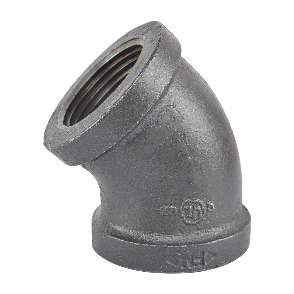 HYDRO MSATER NPT Thread Black Fittings 45° Elbow Iron Pipe Malleable Fittings