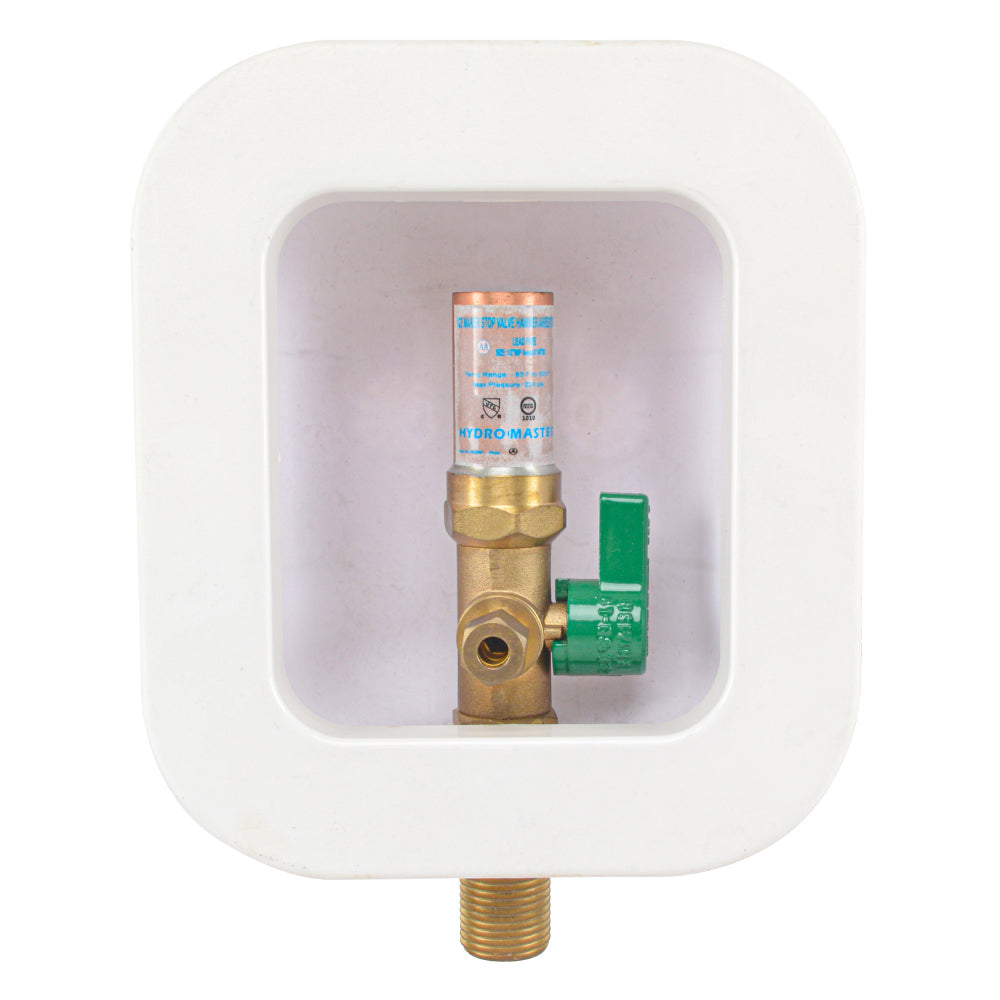 HYDRO MASTER Stop Valve with Water Hammer, Ice Maker Machine Outlet Box