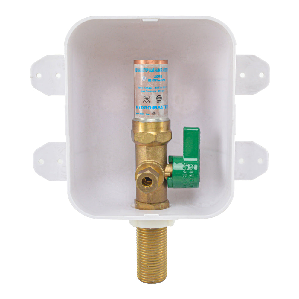 HYDRO MASTER Stop Valve with Water Hammer, Ice Maker Machine Outlet Box