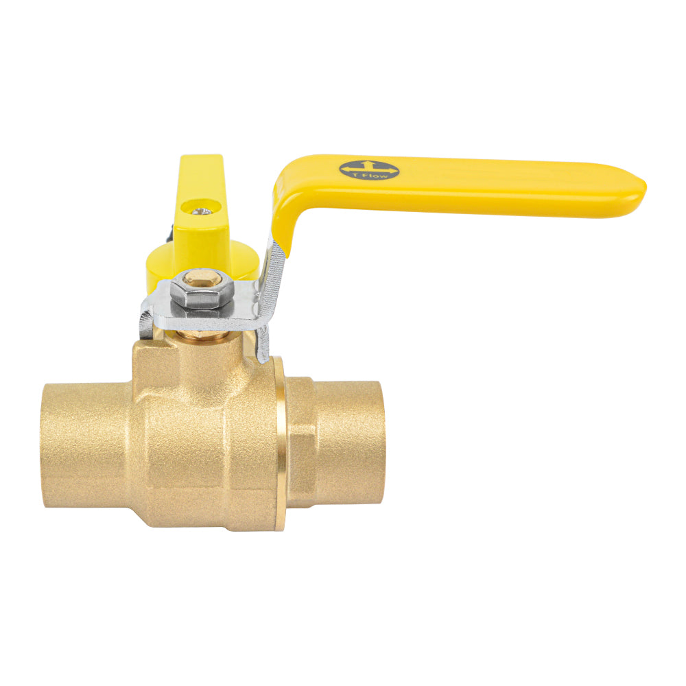 HYDRO MASTER 3/4" Sweat Full Port Ball Valve w/Drain & Reversible Handle, Lead-Free Brass, 3/4 Inch T-Flow, Sweat Connection