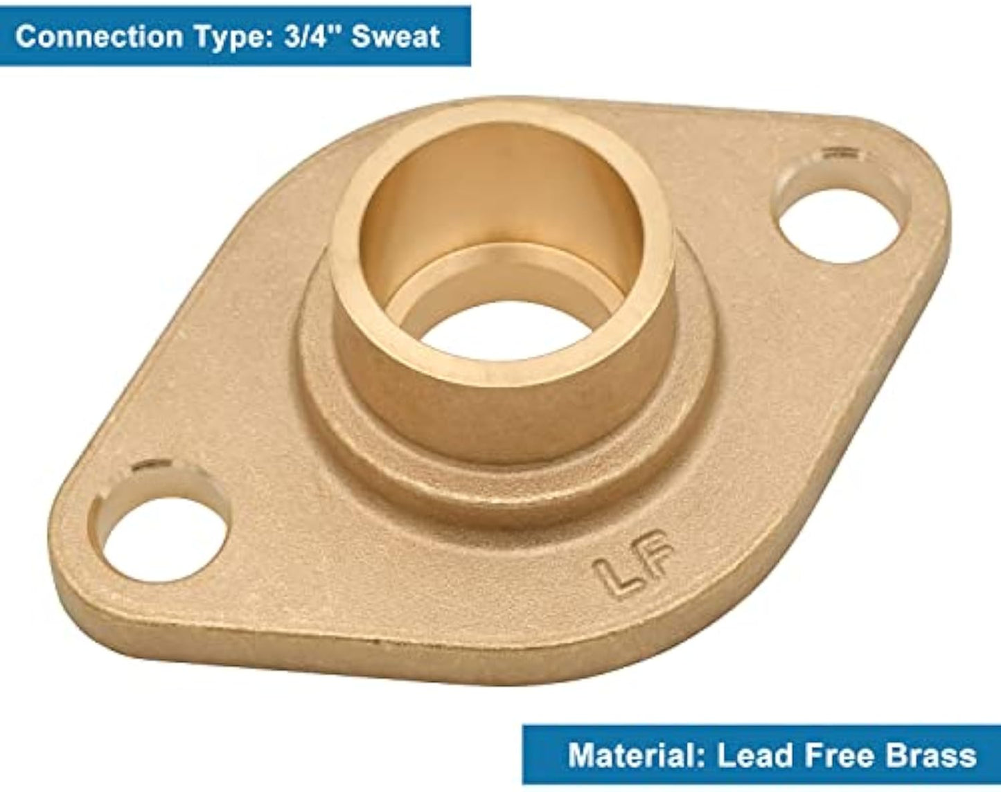 HYDRO MASTER Solid Brass Flange Kit with Gaskets, Sweat, For Radiant Heating Systems