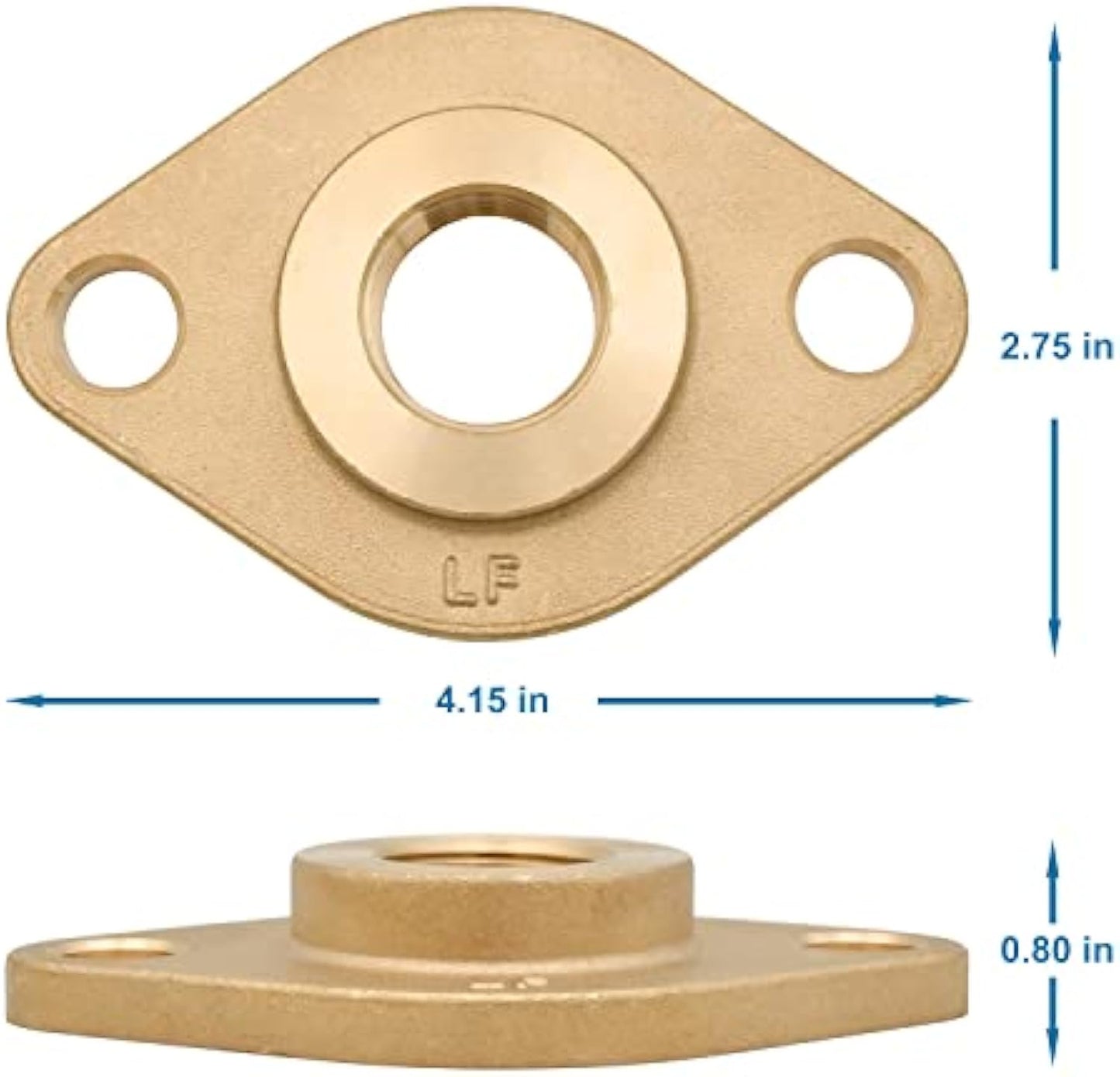 HYDRO MASTER Solid Brass Flange Kit with Gaskets, NPT thread, For Radiant Heating Systems