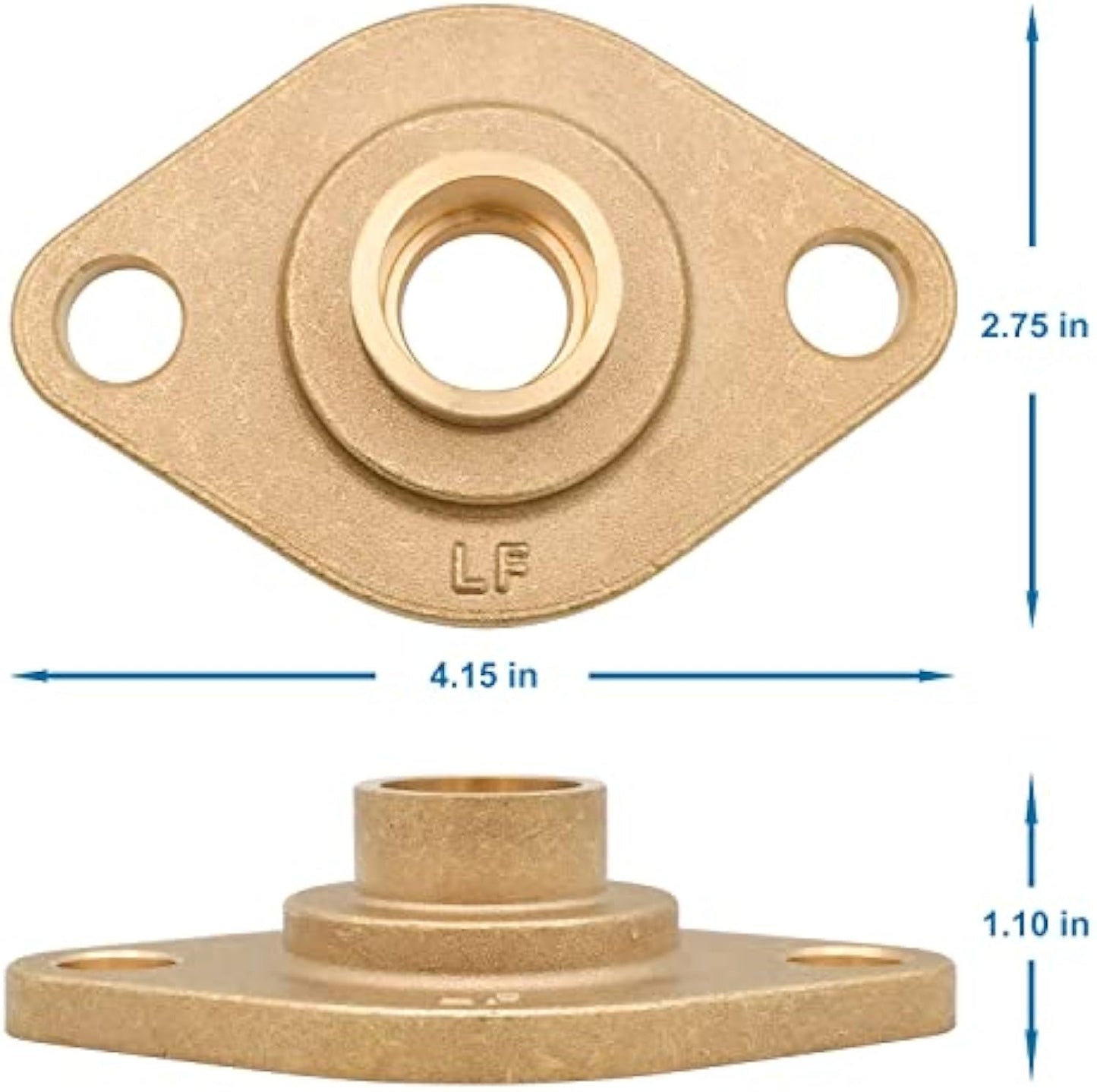 HYDRO MASTER Solid Brass Flange Kit with Gaskets, Sweat, For Radiant Heating Systems