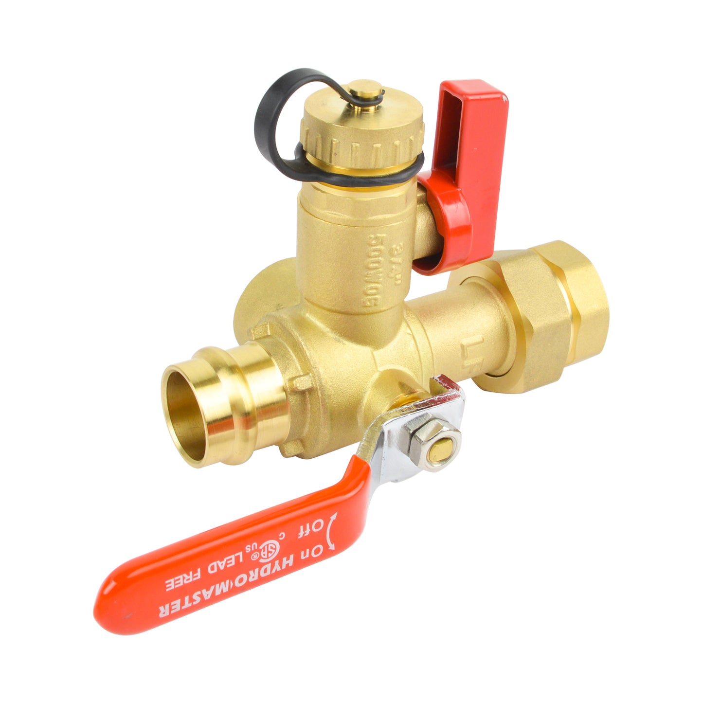 HYDRO MASTER Tankless Water Heater Valve Kit, Lead-Free Brass, NPT Thread x Press Connection - watertech plumbing supply