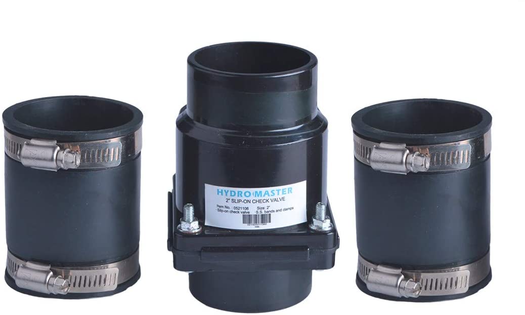Hydro Master 2 inch Plastic Sump Pump Check Valve with Stainless Steel Clamps