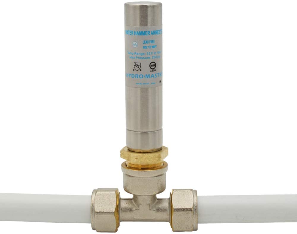 HYDRO MASTER Water Hammer Arrestor,Lead Free brass, 1/2"MNPT