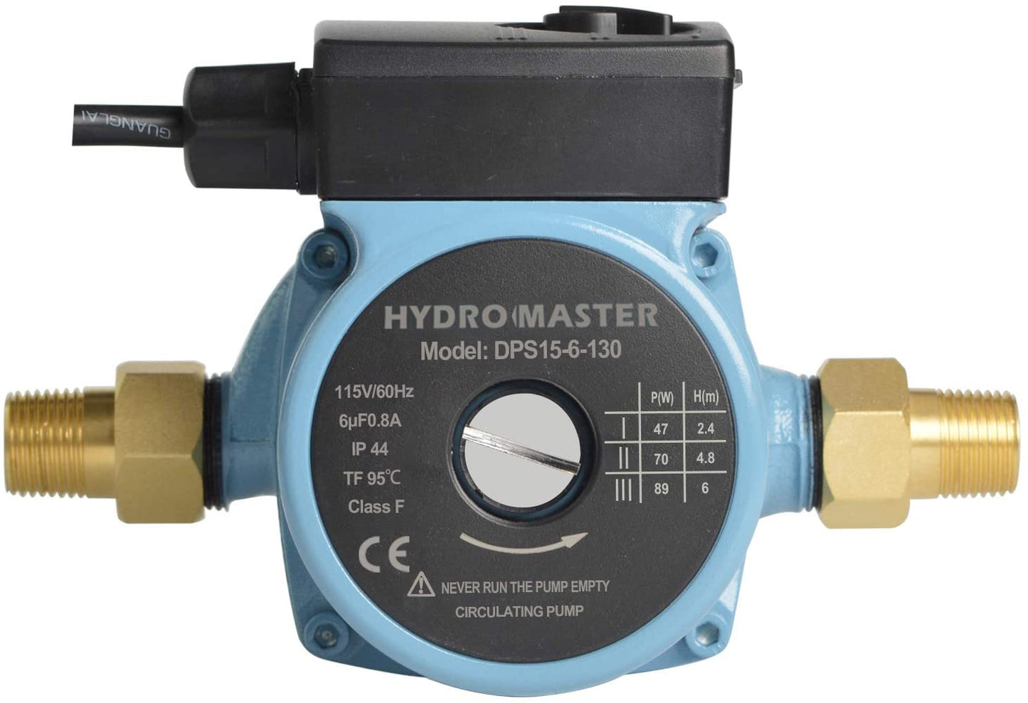 HYDRO MASTER 3/4" NPT Hot Water Circulator Pump with 3-Speed Control for Water Heater System (US standard Plug Included)