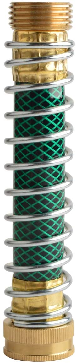 HYDRO MASTER Garden Hose Coiled Spring Protector,Solid Brass Connector,Garden Faucet Extension