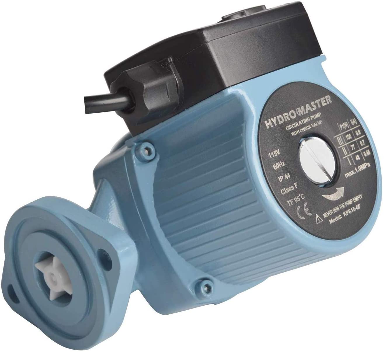 HYDRO MASTER 3/4" NPT Hot Water Circulator Pump with 3-Speed Control for Water Heater System (US standard Plug Included) and Full Size rubber gaskets.