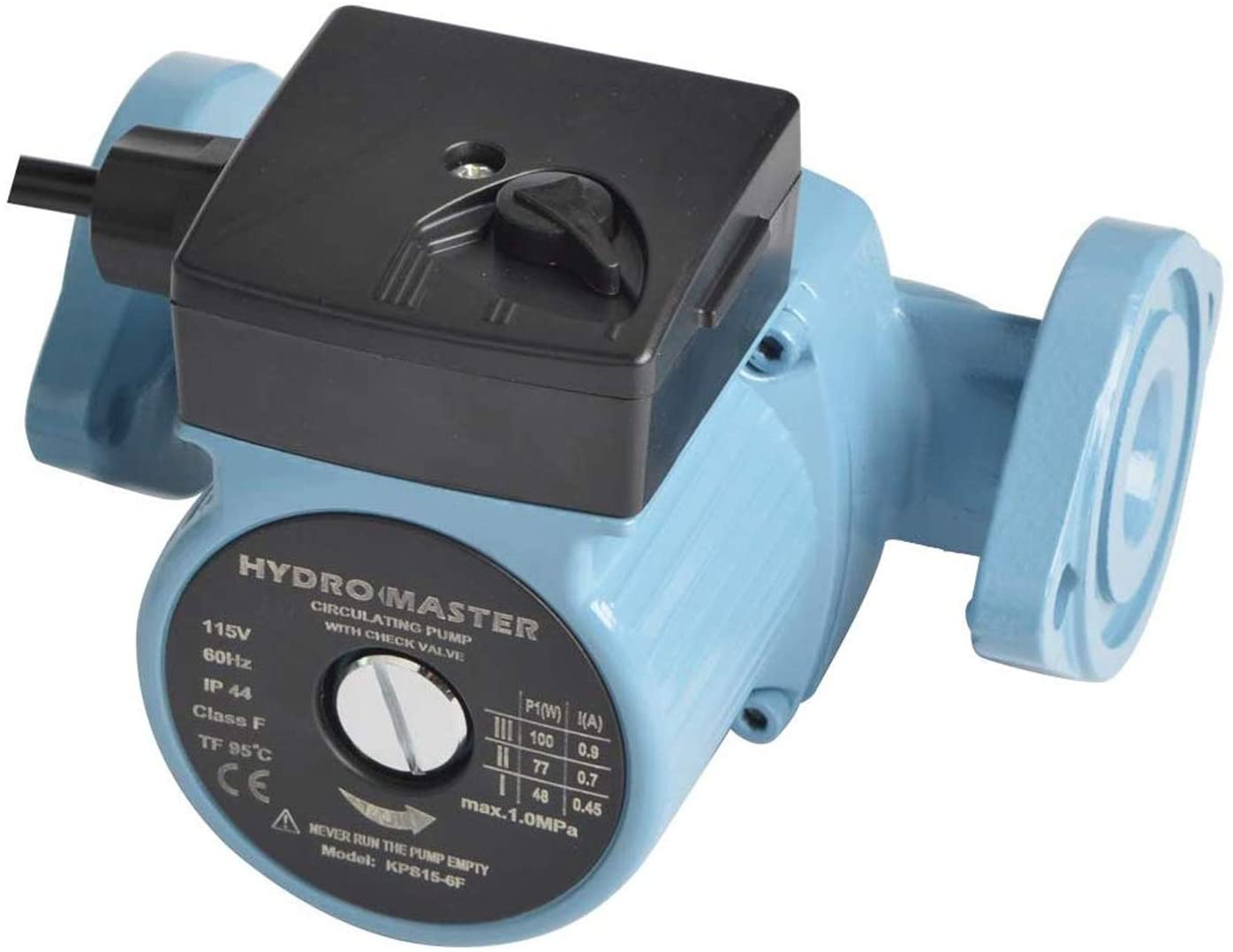 HYDRO MASTER 3/4" NPT Hot Water Circulator Pump with 3-Speed Control for Water Heater System (US standard Plug Included) and Full Size rubber gaskets.