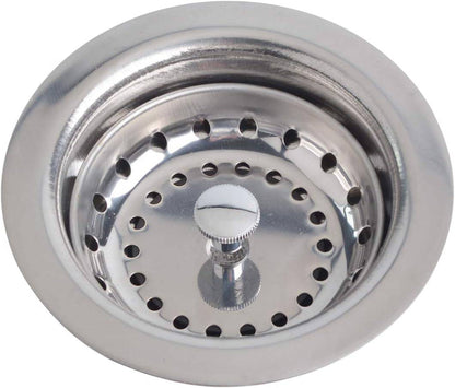 Hydro Master Kitchen Sink Basket Strainer Standard Drains(3-1/2 Inch), Stainless Steel with Rubber Stopper for Kitchen Sinks - watertech plumbing supply