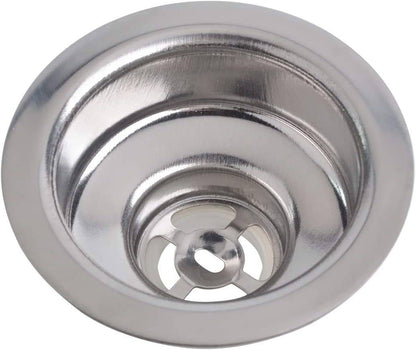 Hydro Master Kitchen Sink Basket Strainer Standard Drains(3-1/2 Inch), Stainless Steel with Rubber Stopper for Kitchen Sinks - watertech plumbing supply