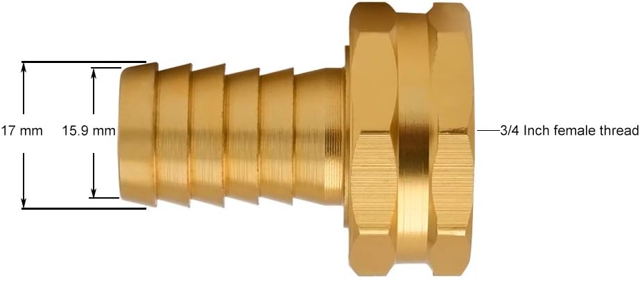 HYDRO MASTER Garden Hose Repair Connector with Clamps,3/4" GHT x 5/8" Barbed with Stainless Steel Clamp,3 Set