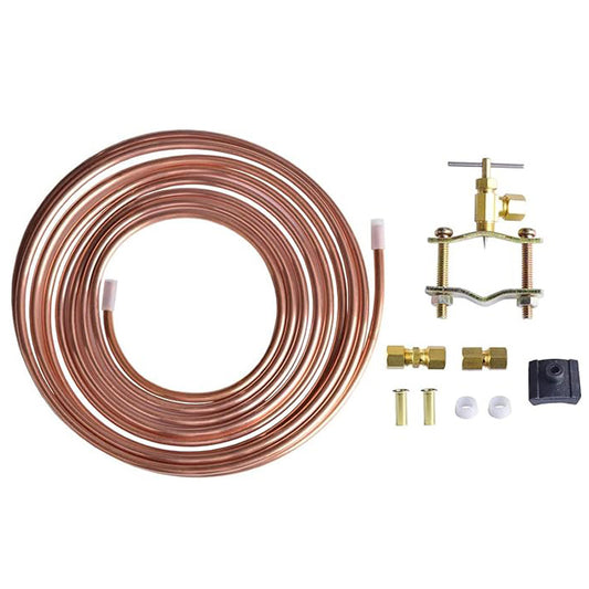 Hydro Master 1/4 Inch x 15 ft Copper Tubing Ice Maker and Humidifier Installation Kit, Lead Free