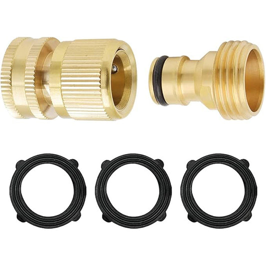 HYDRO MASTER Brass Garden Hose Quick Connector, Solid Brass,3/4 Inch Garden Hose Thread. (Female Thread)