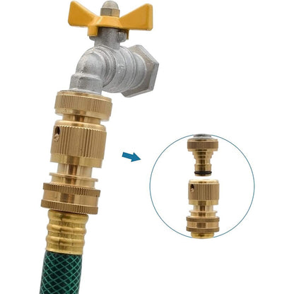 HYDRO MASTER Brass Garden Hose Quick Connector, Solid Brass,3/4 Inch Garden Hose Thread. (FxM Thread)